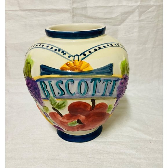 Biscotti Kitchen Vintage Large Biscotti Cookie Jar Poshmark